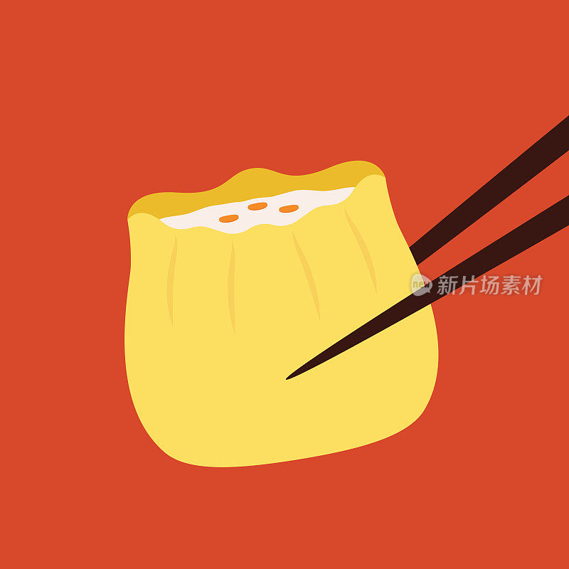 Siu Mai (Shumai) – Chinese steamed dumplings. Siu Mai is Chinese food. cartoon vector.